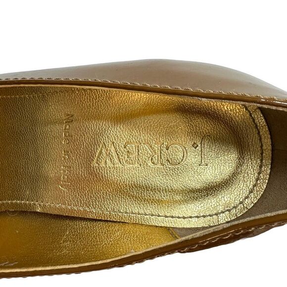 J.Crew Patent Leather Mustard Gold Heels Size 5.5 - Picture 5 of 17